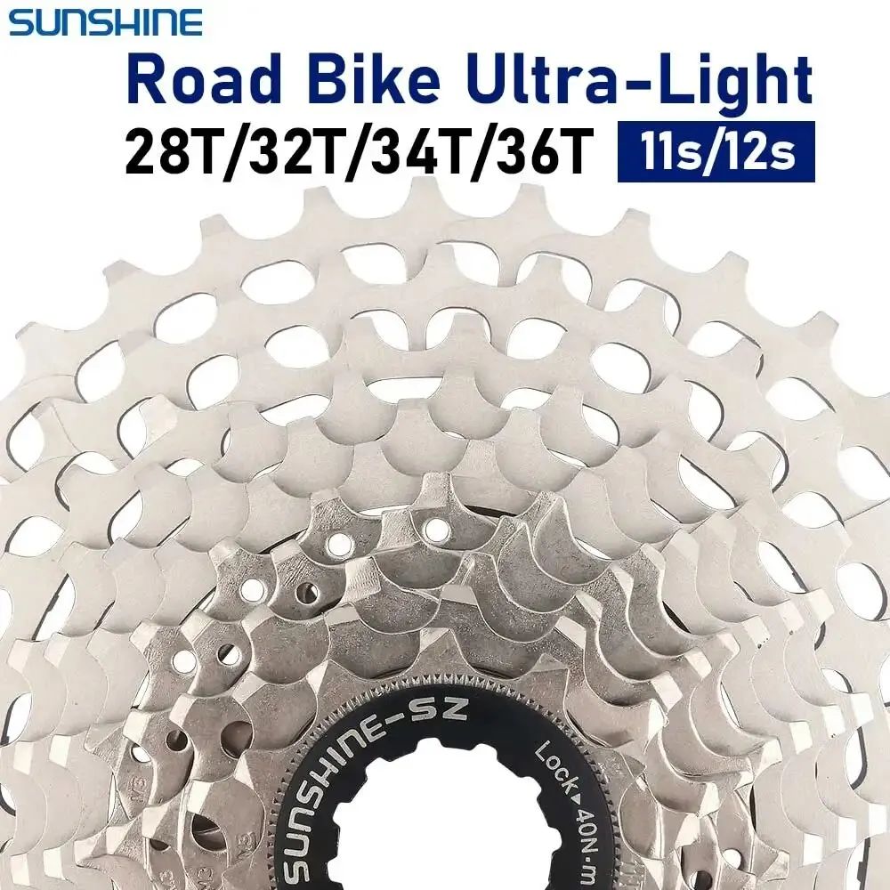 SUNSHINE Ultralight 11 Speed Road Bike Freewheel 12 Speed 28T 32T 34T 36T Bicycle 11V Cassette Flywheel K7 Gravel for Shimano HG