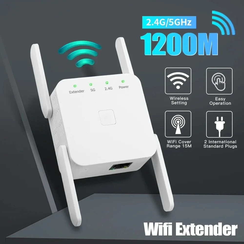 Repetidor wi-fi ac1200, 1200mbps, 5ghz, amplificador extensor wi-fi, 2.4g/5ghz, amplificador de sinal wi-fi, ponto de acesso de rede de longo alcance