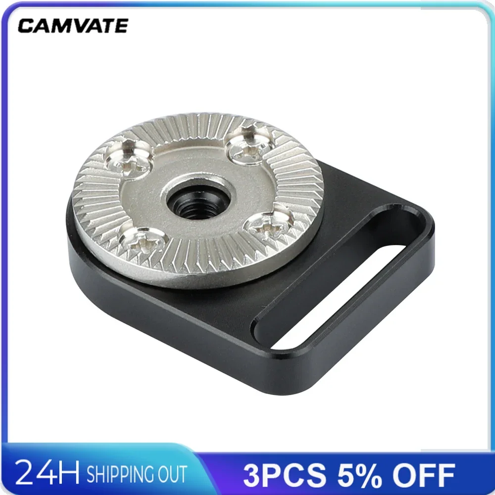 CAMVATE Standard M6 femmina ARRI rosetta supporto di collegamento con foro centrale filettato M6 e Slot per vite da 1/4 "per impianto di perforazione della gabbia della fotocamera