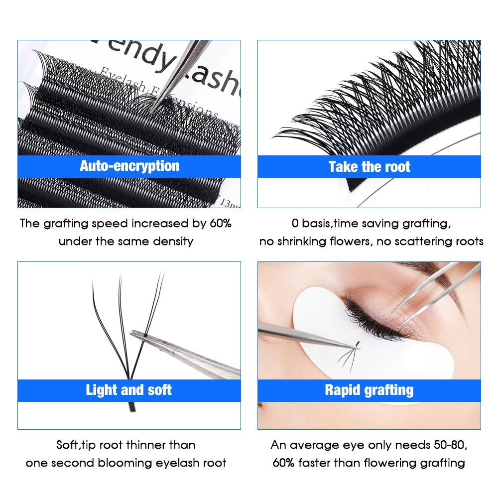 6D W Shape Eyelash Extensions Premade Volume Fan Lashes W Style Lashes Comfortable New Faux Mink Volume Lashes Natural Eyelash