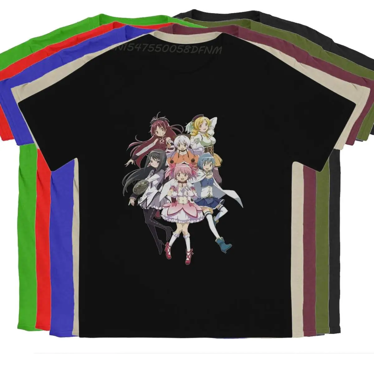 

All Girls Classic T-shirts Men's Pure Cotton Novelty T-Shirts Camisas Puella Magi Madoka Magica Anime Tees Kawaii Clothes