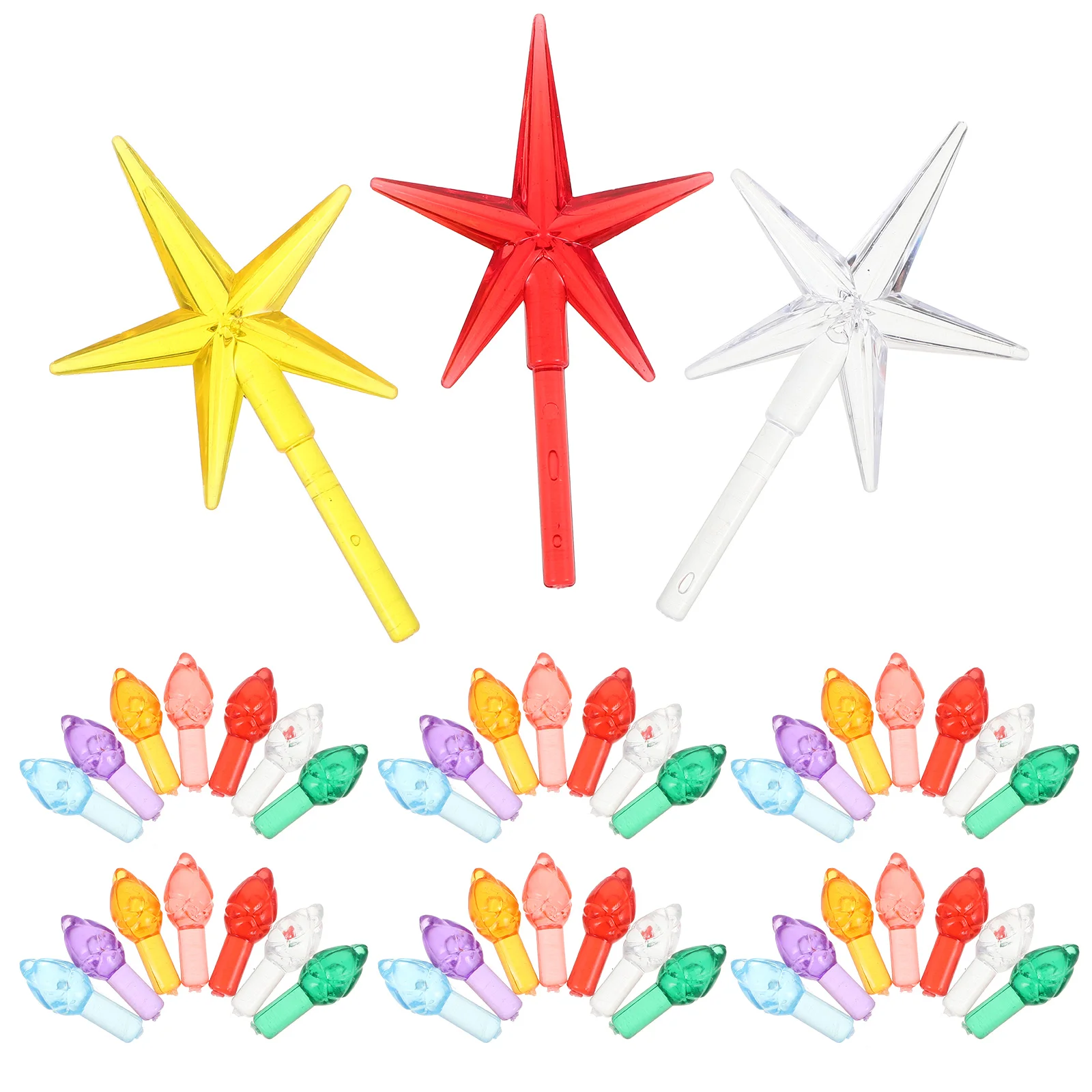 Christmas Tree Lighting Decor Replacement Parts Halloween Plastic Star Shape Bulbs