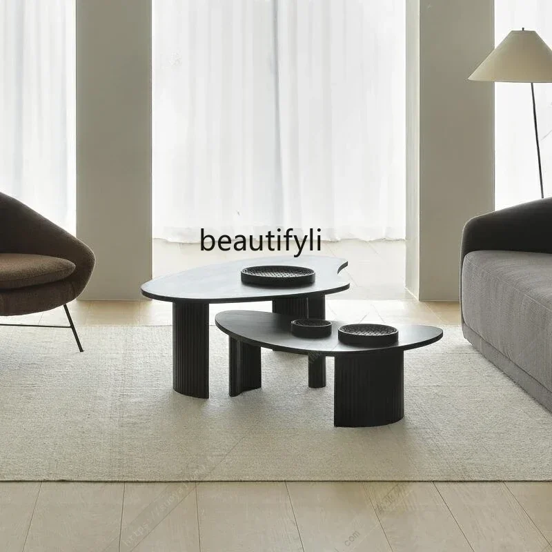 07 الحد الأدنى طاولة القهوة الخفيفة الفاخرة الحديثة غرفة المعيشة مزيج بسيط غير النظامية طاولة القهوة الشاي #5