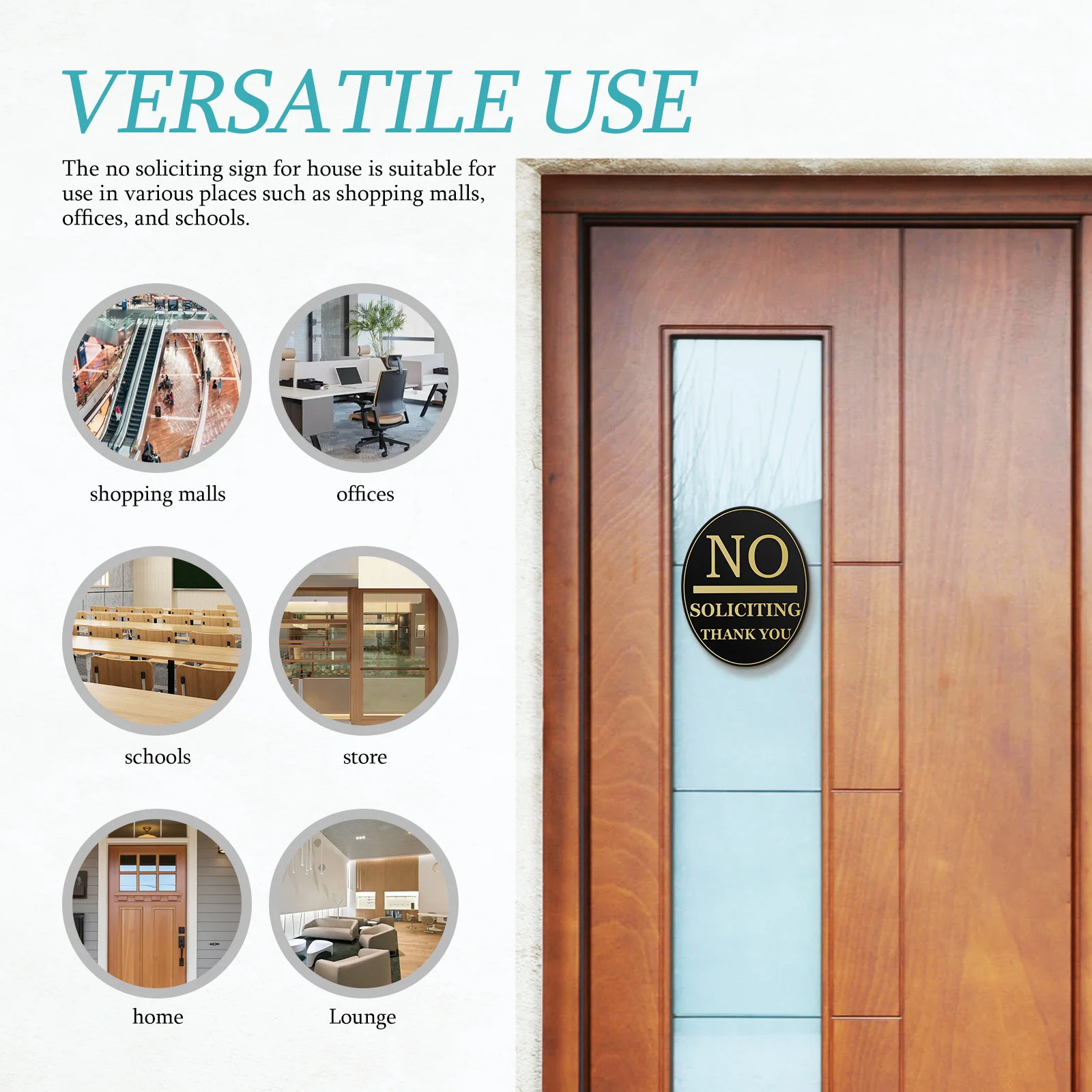 Acrylic No Soliciting Sign Thick Warning Sticker For Home Door Yard Window No Soliciting Signs For