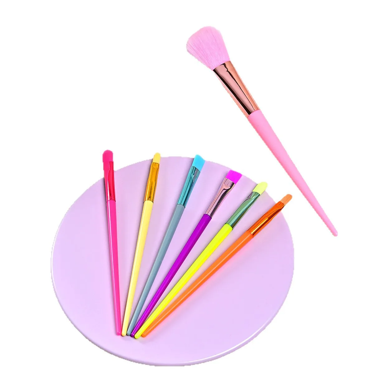 5/7 Pcs Colorful Candy Makeup Brush Set, Soft Bristle Foundation Eyeshadow Blush Contour Cosmetic Tools