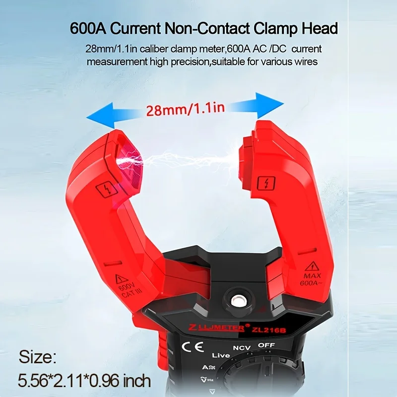 Digital AC DC Clamp Meter Current Voltage Multimeter Pinza Amperimetrica T-RMS Capacitance Temp Electrical Clamp Amperimetro Tes