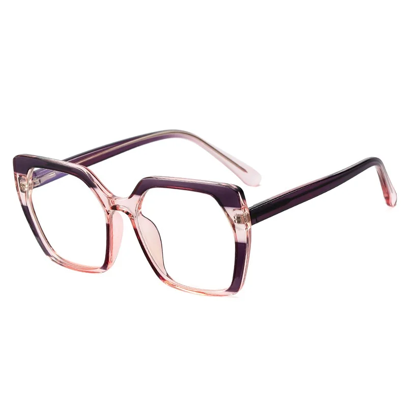 Reading Glasses New TR90 anti-blue light two-color glasses frame slingshot foot flat lens  optical frame women CP core glasses