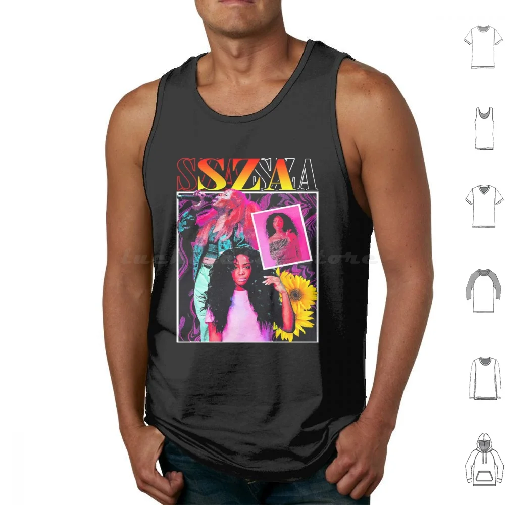 Sza Camp Tank Tops Print Cotton Sza Rnb Ctrl Doja Cat Retro Kendrick Lamar Vintage Nineties 90S Nostalgic Solange Jhene