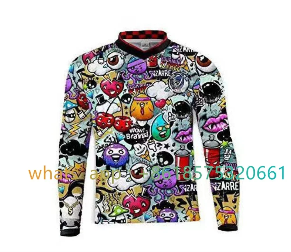 

2023 Bicycle Men's Team Long Sleeve Enduro Bmx Moto Mtb Motocross Jersey Maillot Hombre Mx Cycling Downhill Jersey Bike Jersey