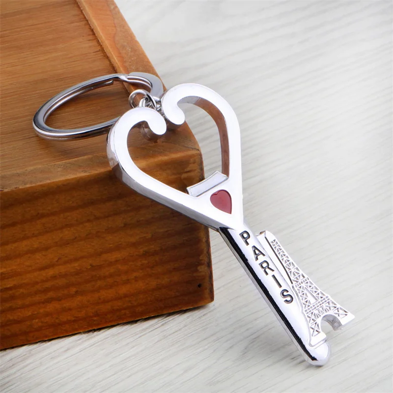 Creative Metal Simple Heart Eiffel Tower Keychains Men Women Fashion Pendant Keyring Jewelry Car Key Accessories Gifts 2024 New