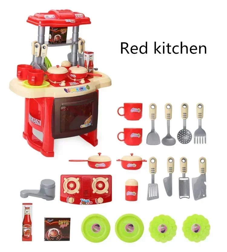 [Funny] Play house toy 22pcs/set baby mini kitchen sounding cookhouse set toy fun cooking game tools Pretend play kids best gift