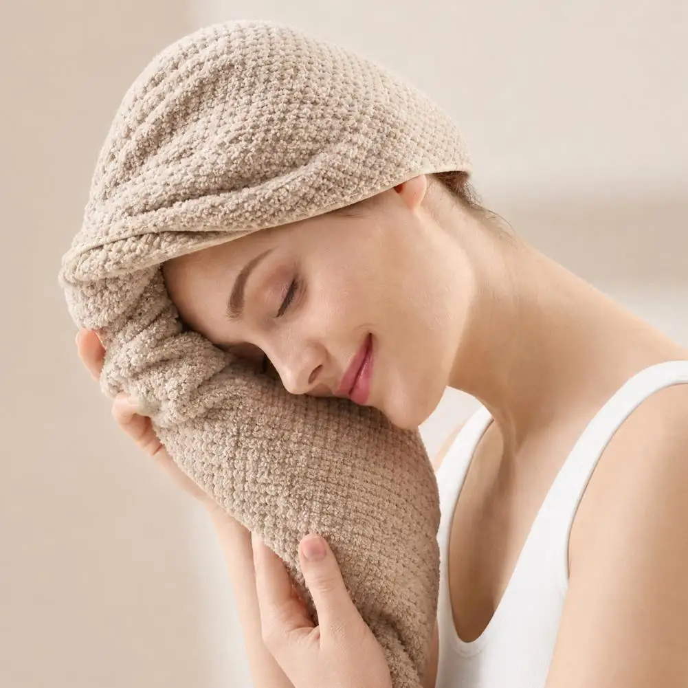 Non-irritating Hair Wrap Super Absorbent Hair Drying Towel Size Coral Velvet Fabric Wrap High-density Soft Hair Wrap for Curly