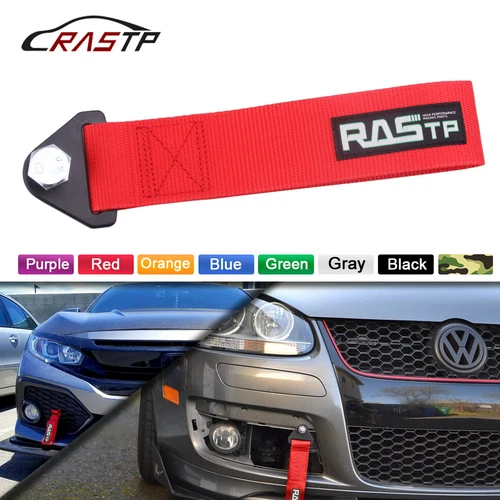 Imagen 1 del producto Cuerda de remolque de nailon de alta resistencia para coche de carreras, correa de ojo de remolque Universal, parachoques, estilo JDM, RS-TD001