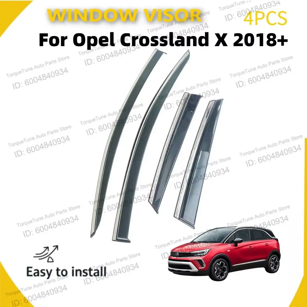 Car Window Visor Wind Deflector for OPEL CROSSLAND X 2018+ Rain Guard Door Visor Vent Visor