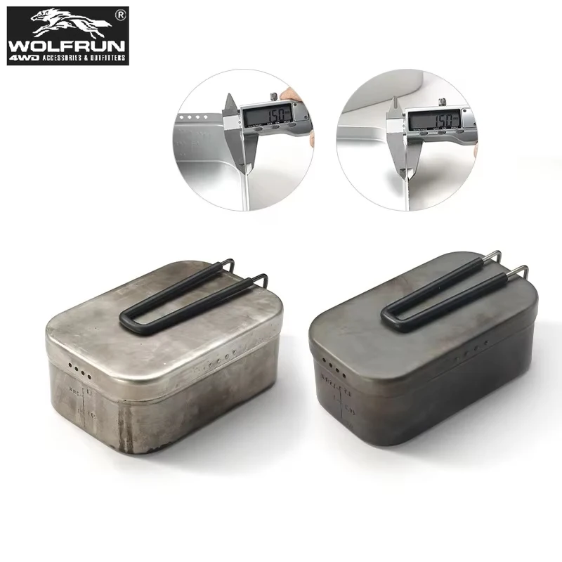 

Folding Handle Bento Lunch Meal Box Aluminum Lunch Box Portable Heated Picnic Boxes Outdoor Camping Cookware Camping Cooking