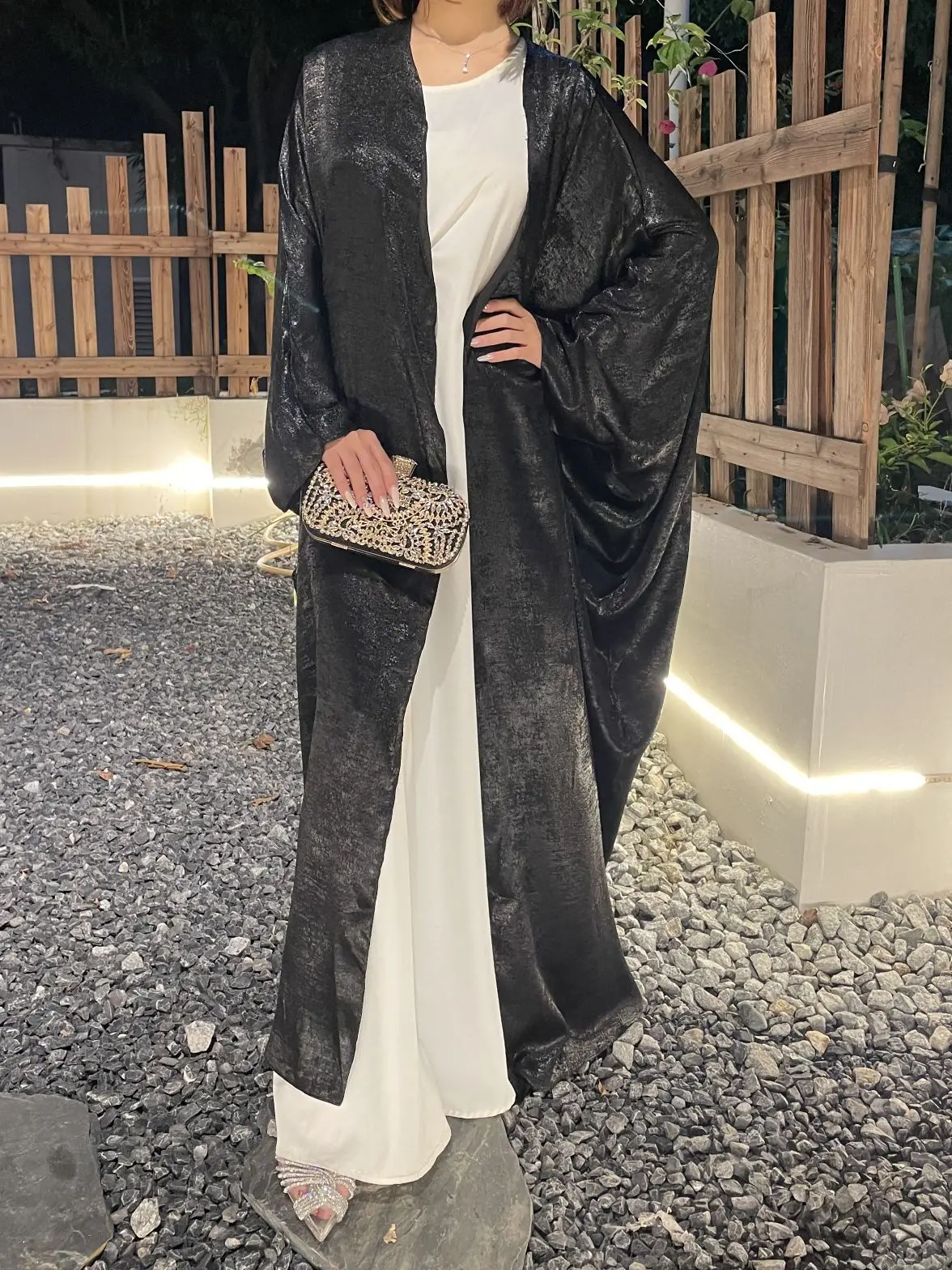 여름 여성 의류 무슬림 의류 아바야 반사 재킷 드레스 로브 루즈 롱 오픈 가디건 로브