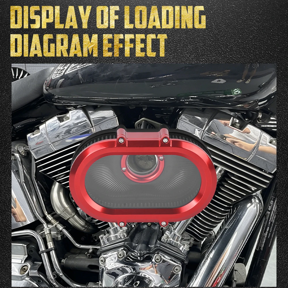 Motorcycle Air Filter Cleaner With Rings Replacement For Harley Touring Softail 2000-2026 Dyna Sportster Road King Fat Boy FXDLS