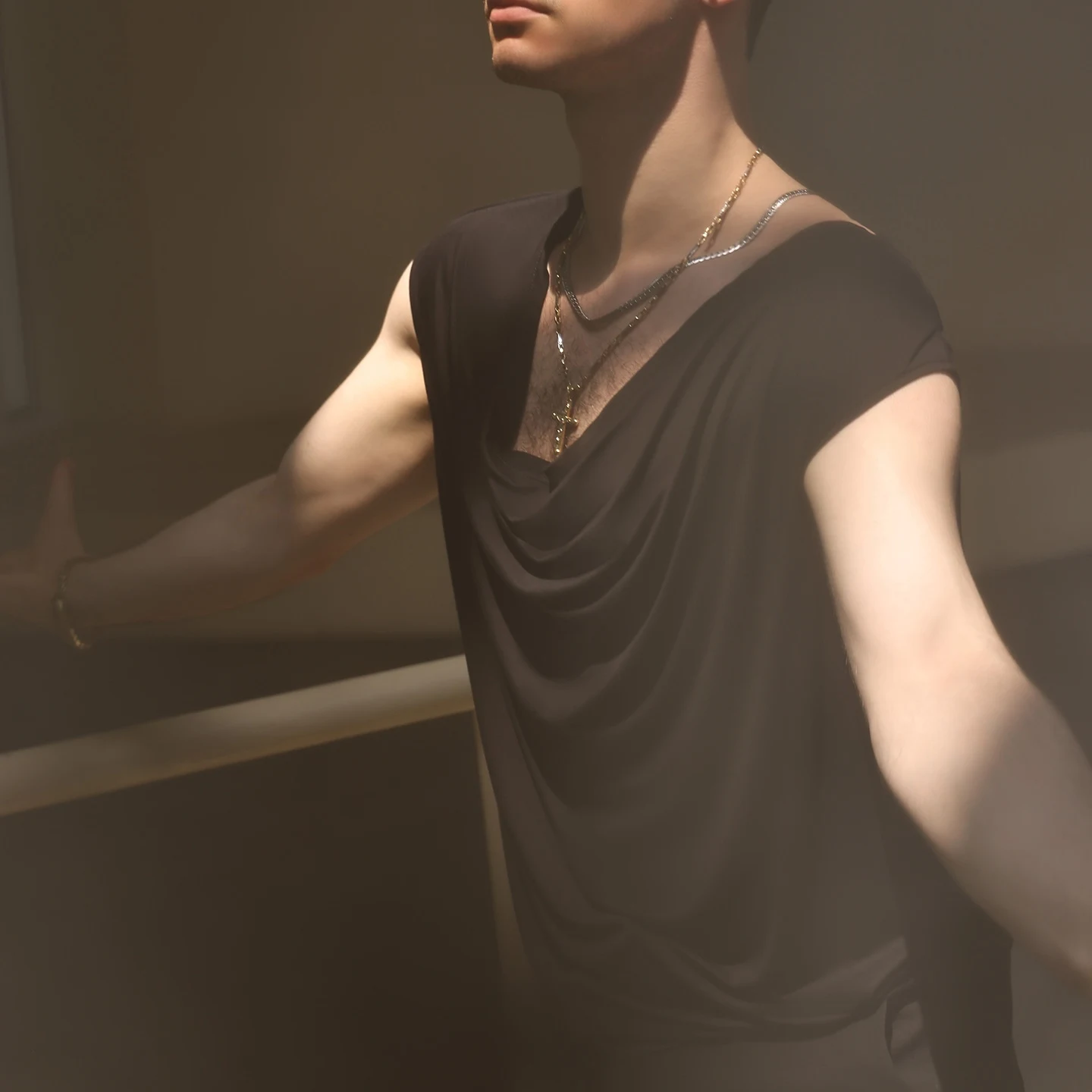 Sommer männer Latin Dance Kleidung Erwachsenen Männlichen Ärmellose Schwarze Tops Rumba Cha Cha Salsa Tanz Praxis leistung Tops BL16811