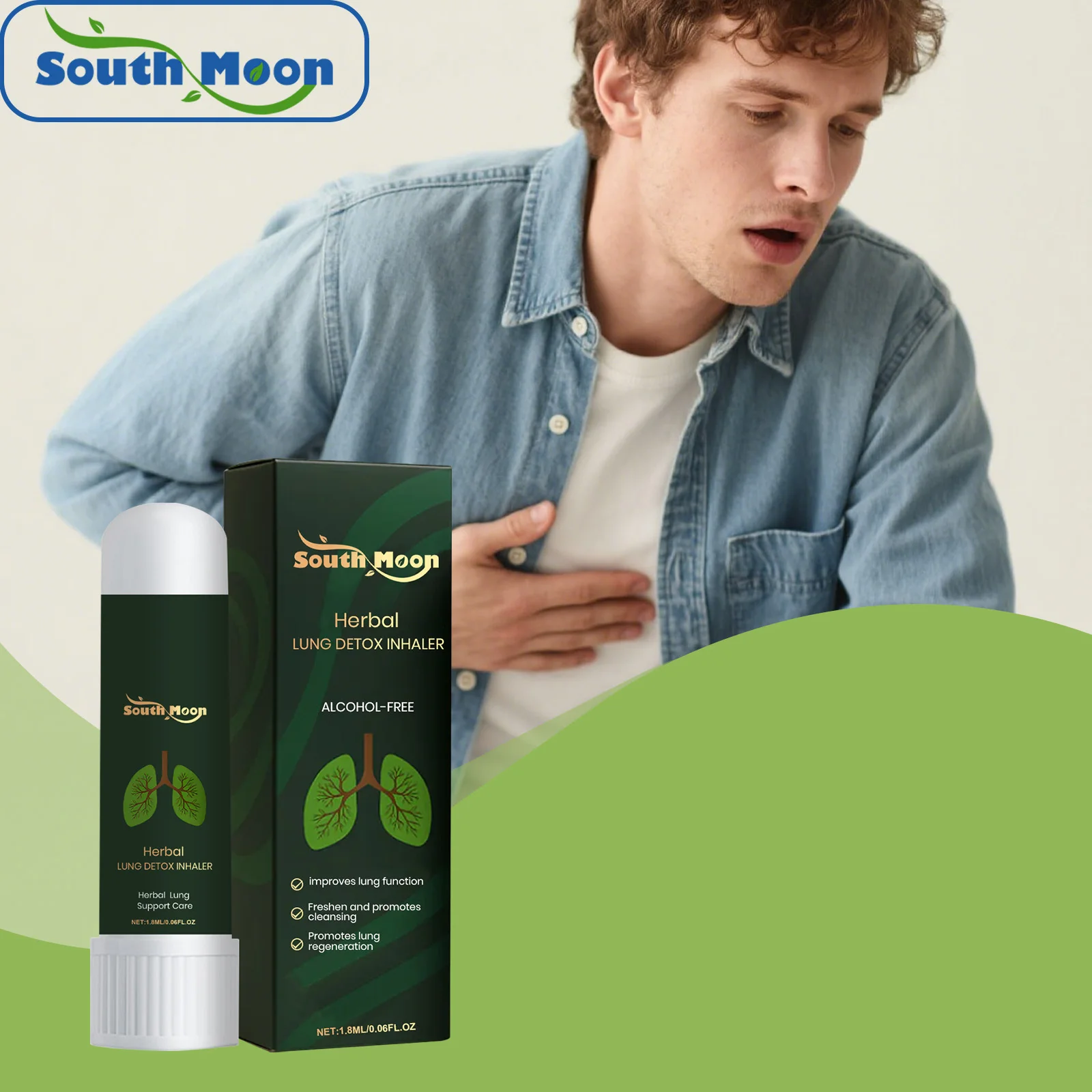 

Herbal Lung Cleansing Nasal Inhaler Detox Relief Nose Dscomfort Cough Asthma Smooth Breathe Improve Fatigue Lung Support Care