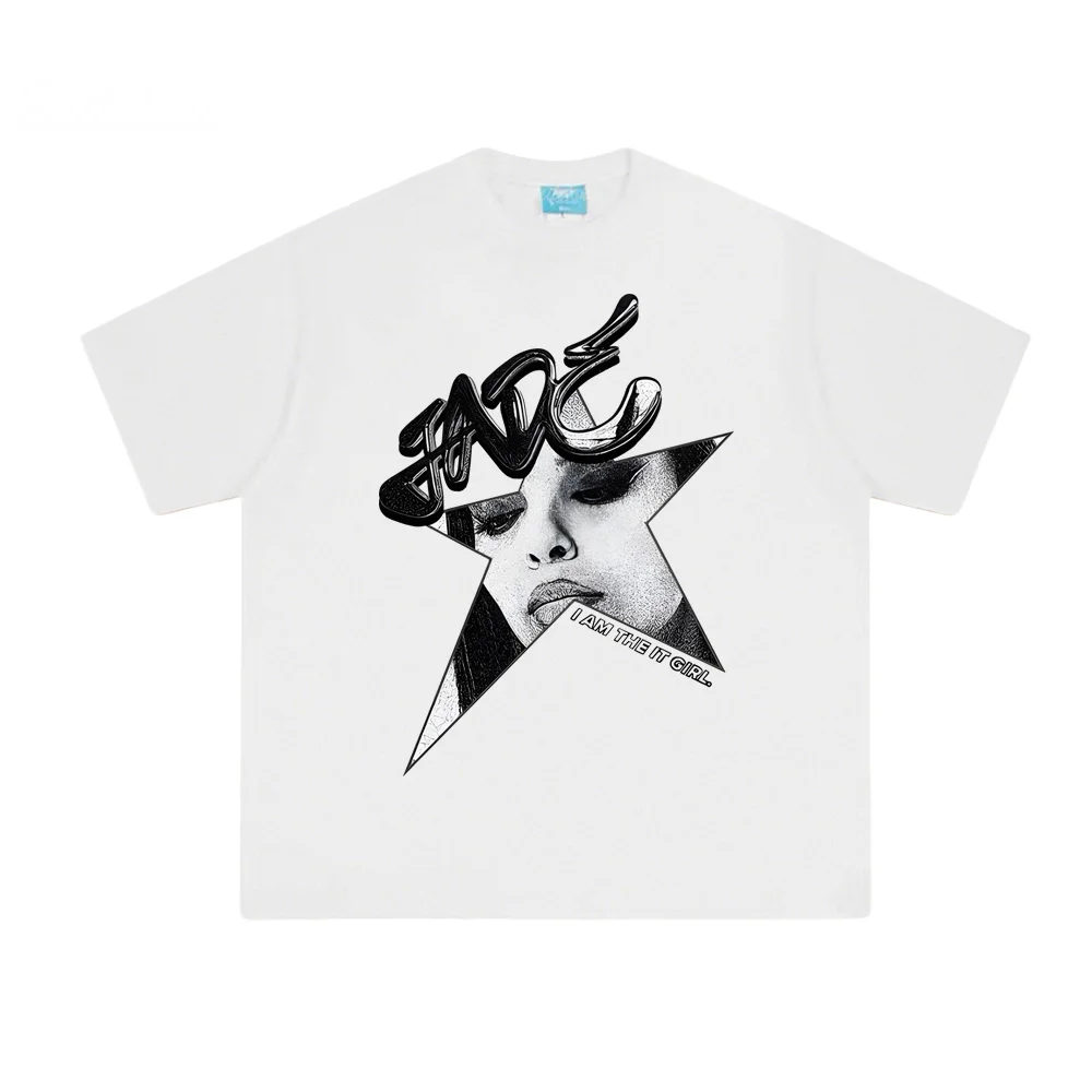 

JADE STAR T-SHIRT 2025 Same as official website T Shirt Comfortable 100%Cotton Ropa Hombre Clothing High Quality FemaleMale Tops