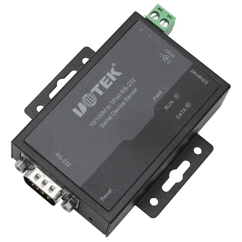 UOTEK 10/100M TCP/IP - RS232 직렬 장치 서버, 1.5KVAC 절연 보호 및 4KV ESD 보호 UT-6801BC