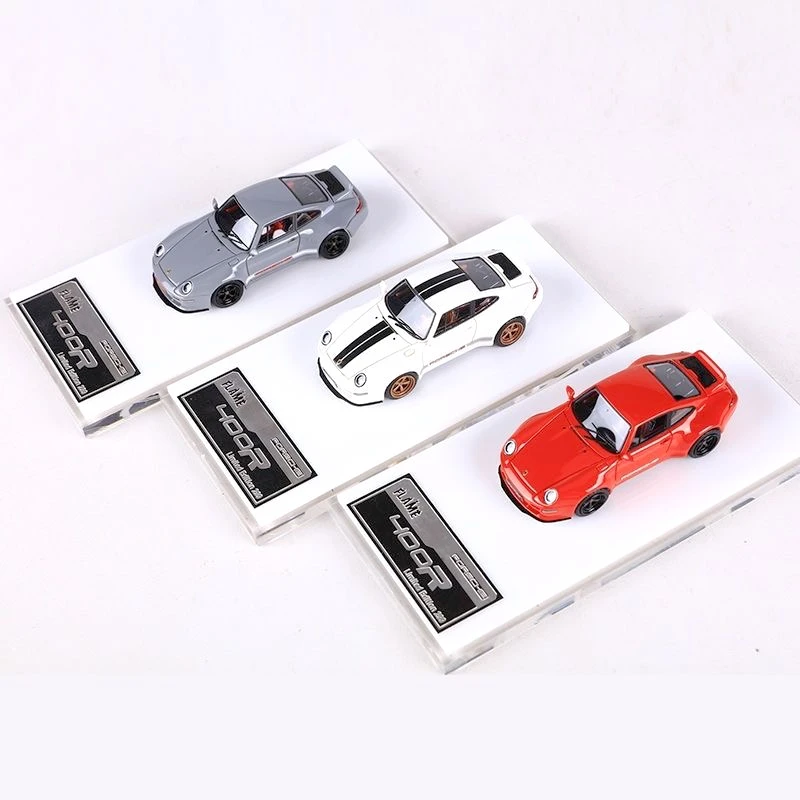 Mini 1:64 Flame Porsce 911 Gunther Werks 400R Alloy Car Model Limited Collection gift Set