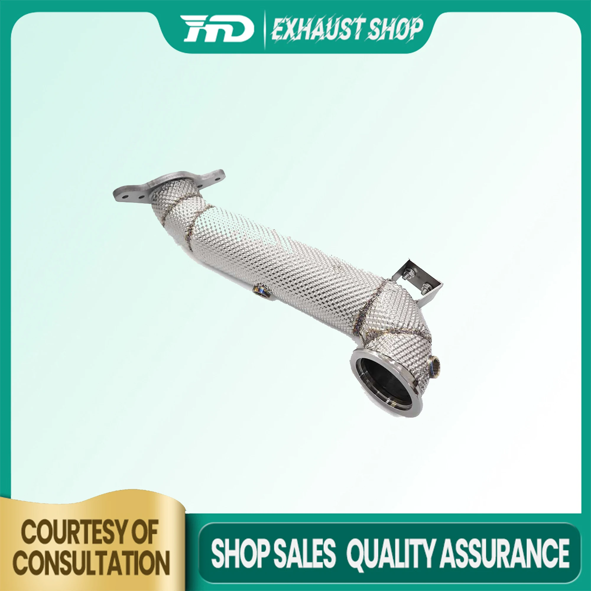 

HMD Exhaust Downpipe for Chevrolet Malibu 1.5T SS304 Heat Shield Exact Fit Lossless installation TIG manual welding