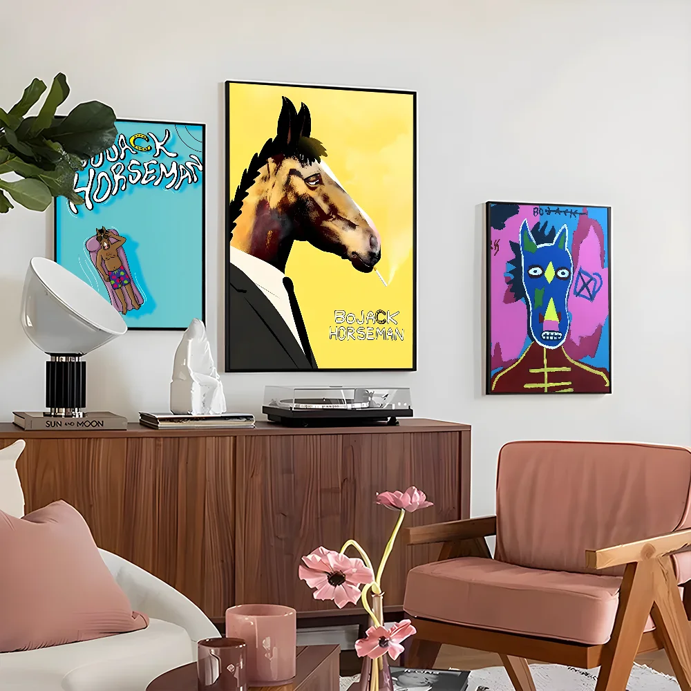 Funny B-BoJack H-Horsemans Poster Self-adhesive Art Waterproof Paper Sticker Coffee House Bar Room Wall Decor