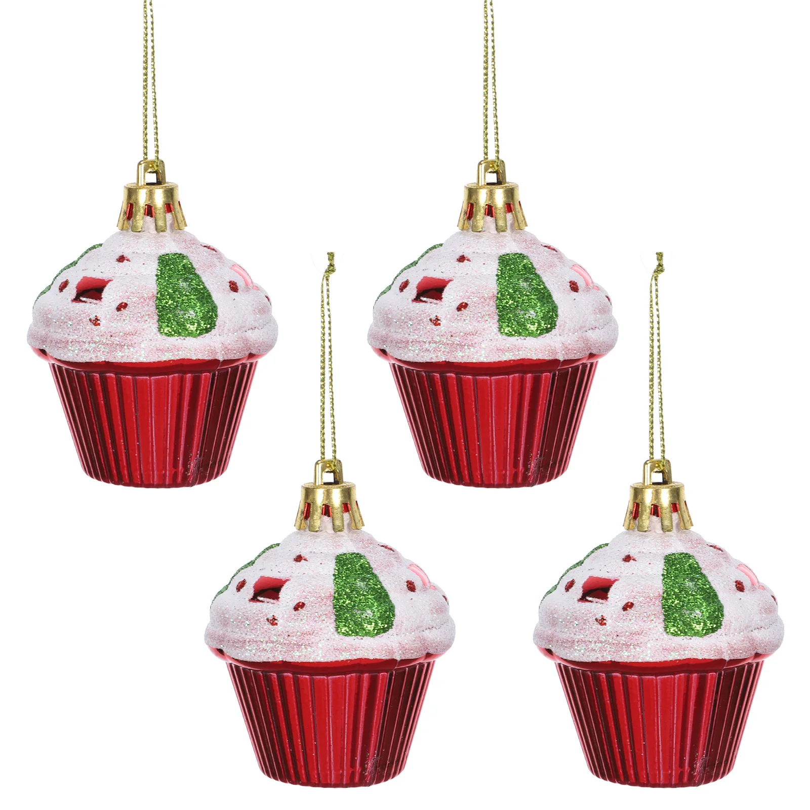 

4 Pcs Bright Colored Ornaments Small Baubles Mini Hanging Decors Baking Food Cute Decorative