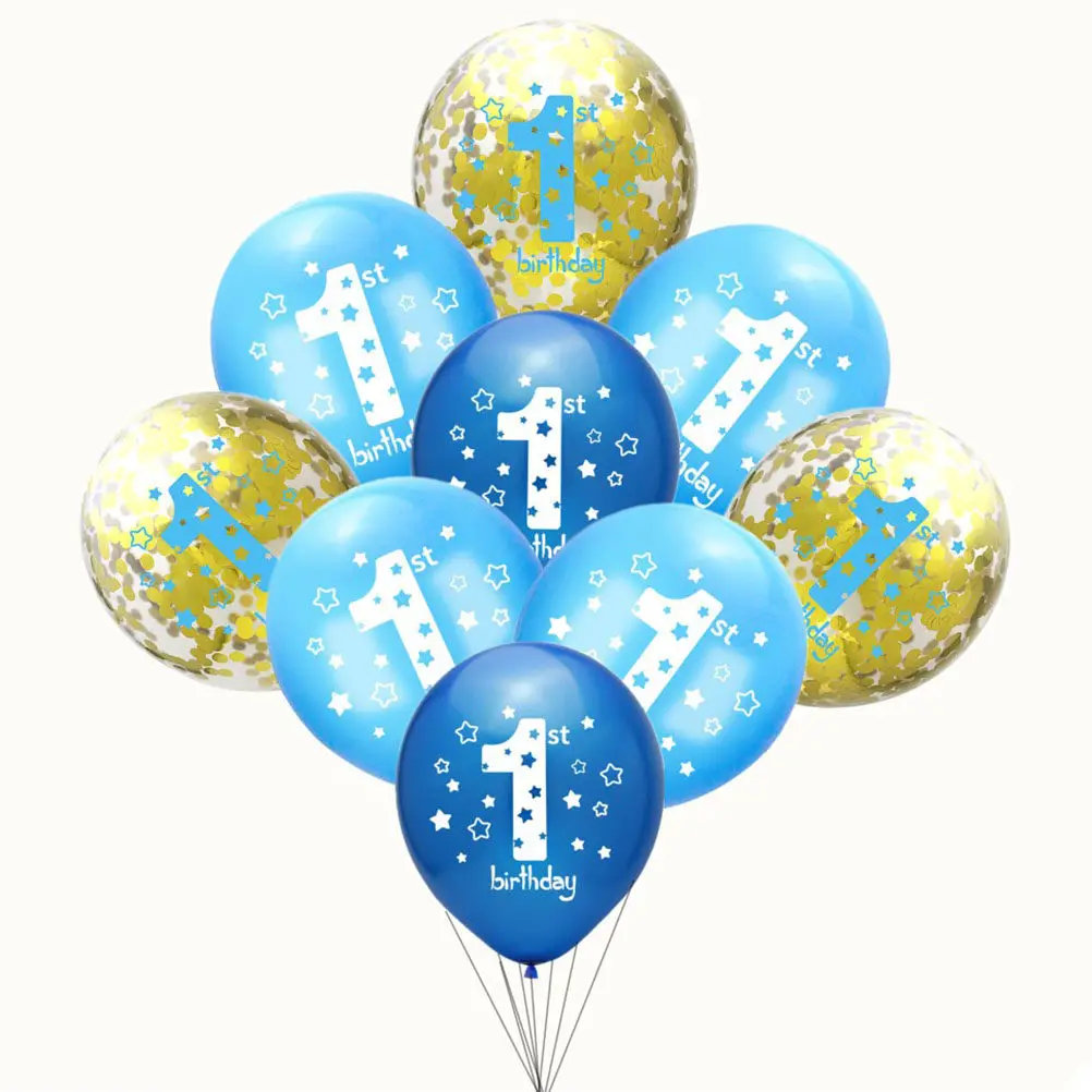

15Pcs Birthday Balloons Sets Premium Latex Balloons Decorative Party Decoration for 1 Year Old Shower Photo Props