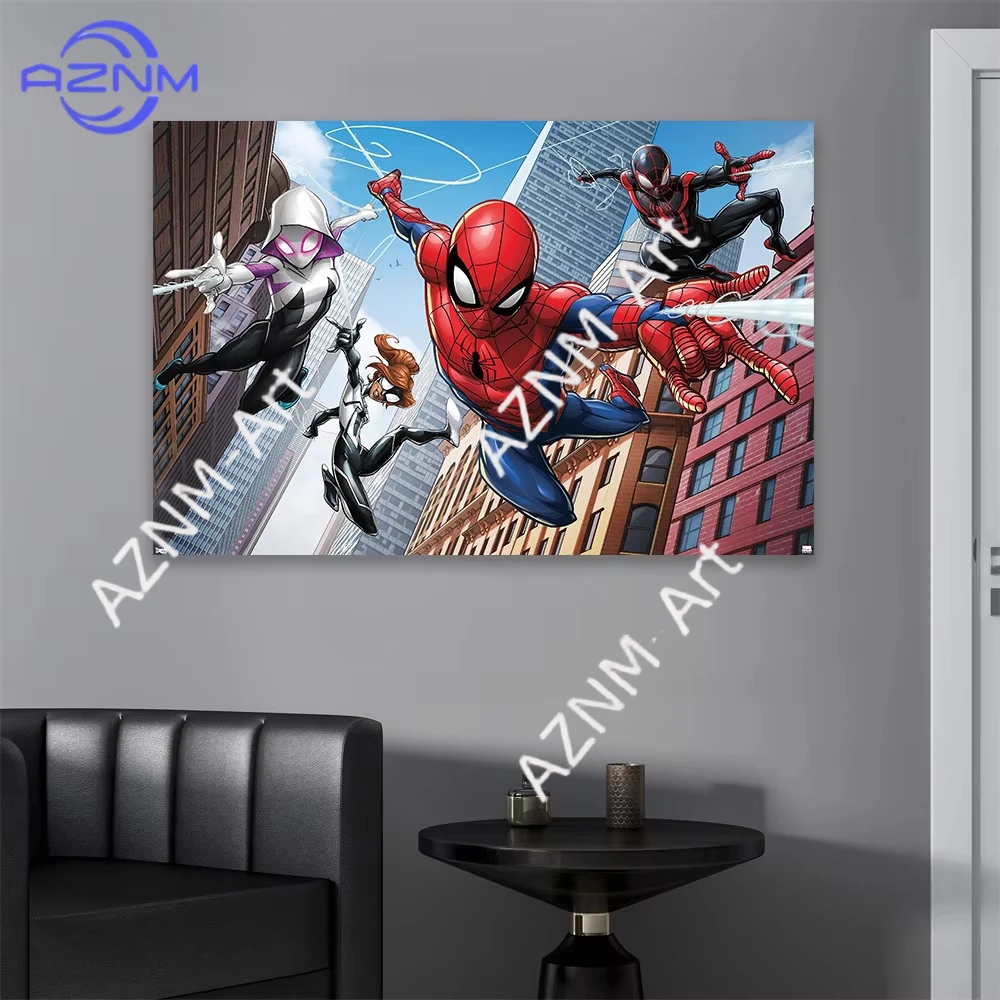 Spider Man  Comics Poster Superhero Cartoon Movie Art Canvas Painting The Amazing Spider Man Prints Bedroom Decoration