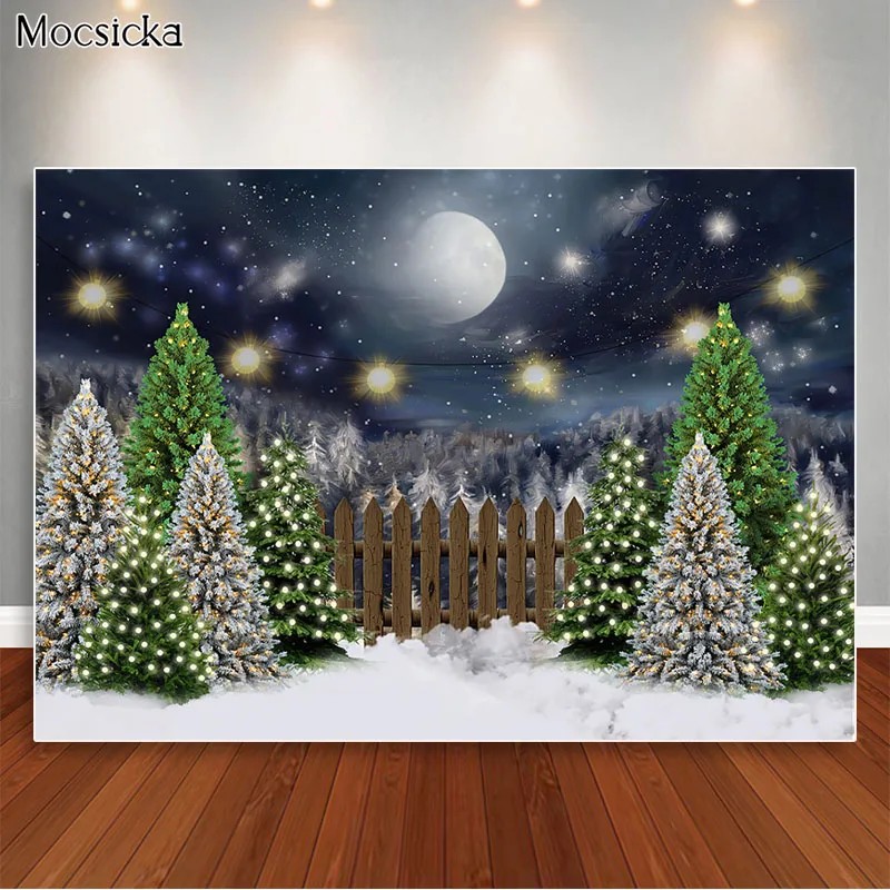 عيد الميلاد خلفية الصنوبر ليلة باب الحظيرة التصوير خلفية البلد الشتاء الثلوج التقطت الصور الاطفال صورة صور الدعائم الاستوديو