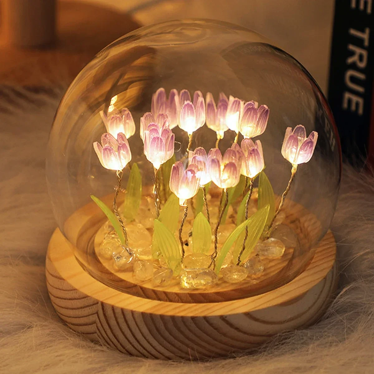 Mini Tulip Night Light Handmade DIY Materials Cute Home Decor Birthday Gift For Girl Family Friend Child Christmas Ornament