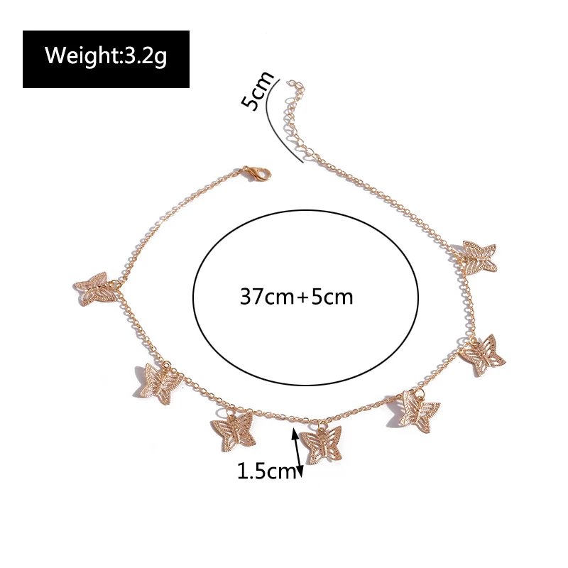 Aihua Niedliche kleine türkische Glücksauge-Schmetterlings-Halskette für Frauen, Statement-Halskette, Halsketten, Chocker, Damenschmuck – Detail 18