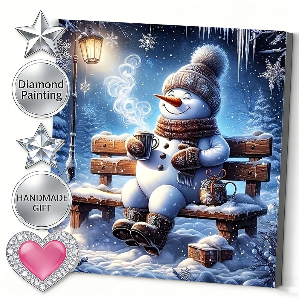 AZQSD Diamond Painting Snowman Cartoon Full Kits Square Round Handmade Diamond Mosaic Winter Complete Kit Home Decor
