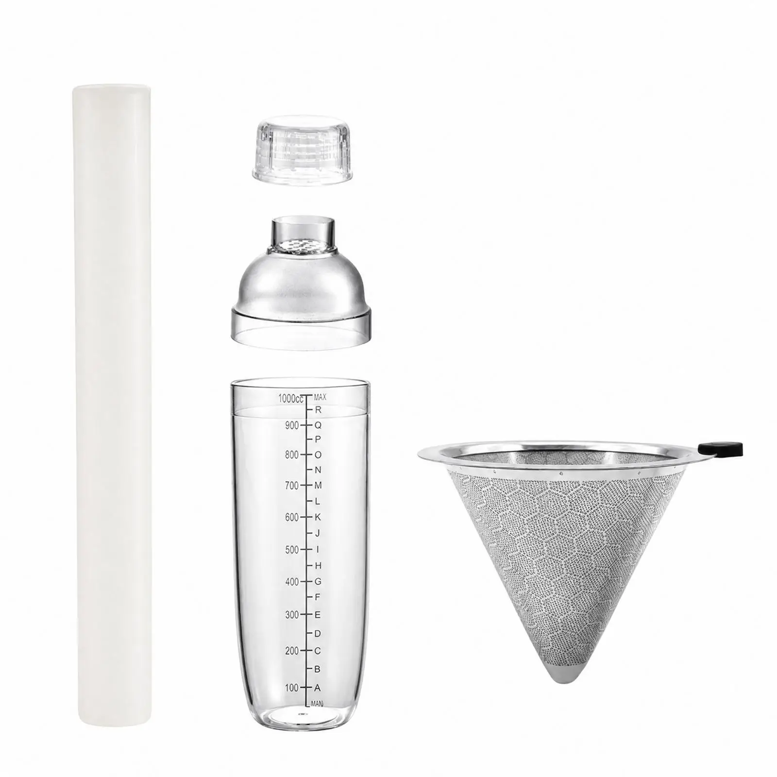 1000 Beverage Mixer Cocktail Shaker Watertight Graduated Cocktail Mixing Set Food-Grade Drink Mixer for Home Bartenders,