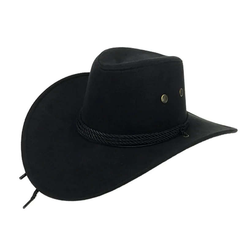 Classic Large Brim Cowboy Hats Men Vintage Outdoor Sunscreen Caps Unisex