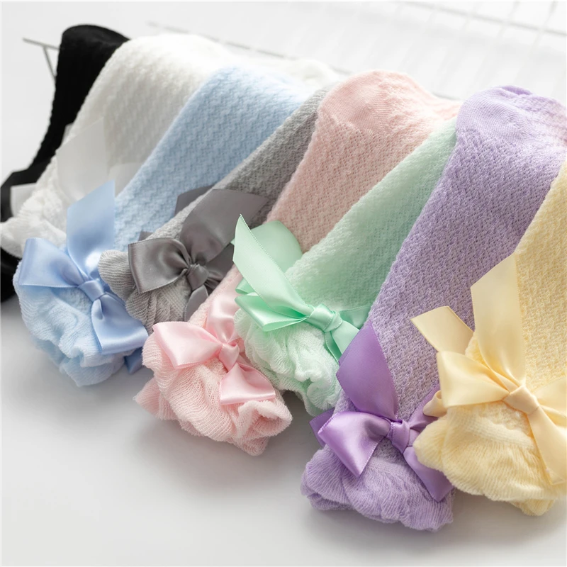 Girl Long Tube Socks Princess Children\'s Knee High-quality Warm Dance Cute New Bow Long Socks High Quality Kids Socks