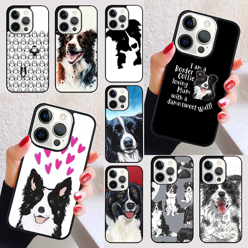 Cartoon Border Collie cover For iPhone 15 16 13 12 11 14 Pro Max Mini Max SE 2020 7 8 15 16 Plus Phone Case