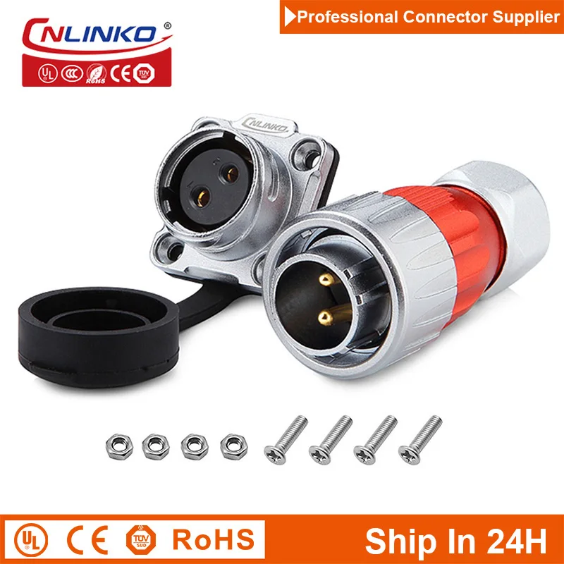 

Cnlinko DH20 2pin M20 Aviation Electric Wire Power Connector Plug Receptacle for LED Truck Automobile Tractor UAV Robot Medical