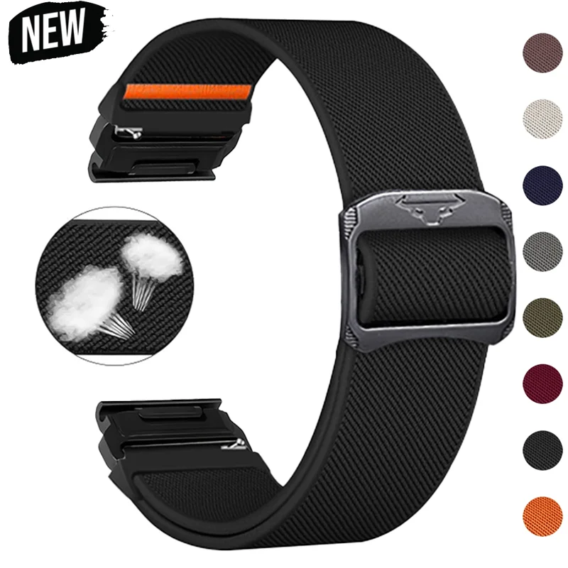 QuickFit 22mm 26mm Nylon Strap For Garmin Fenix 7 7X 6X Pro/Epix Pro Gen 2 51mm 47mm/Fenix6 5Plus 5XPlus Leather Watchband