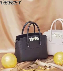 Borsa giapponese da donna classica borsa a tracolla portatile di nicchia con diamanti tutto-fiammifero zaino Casual in tinta unita con diamanti incorporati