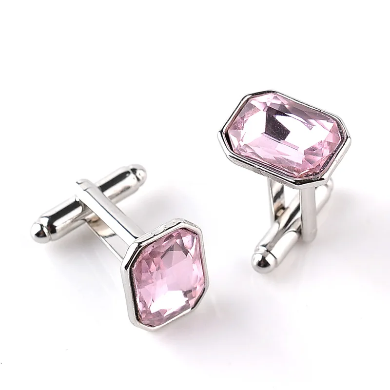 Mens Cufflinks For Shirts Fashion Cuff Colorful Suits Luxury Blue Red Buckle Pink Silvery Cufflinks For Mens Wedding Gift