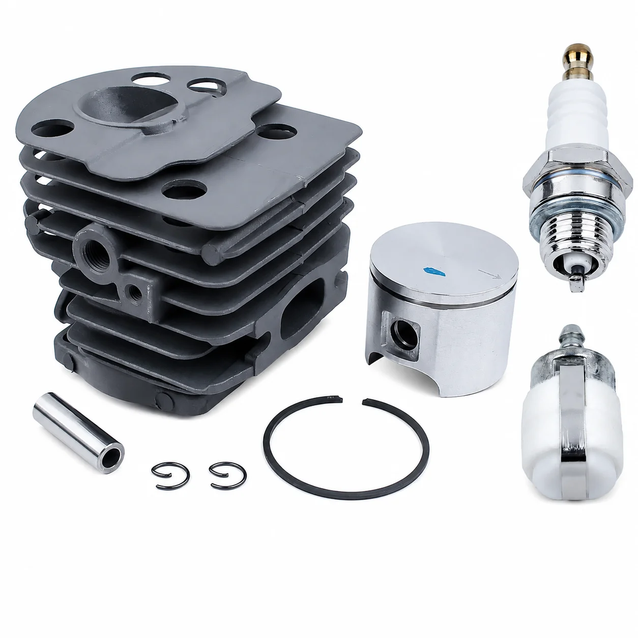 46mm Cylinder Piston Kit For Husqvarna 55 51 Chainsaw Replaces 503 60 91-71 w/ Fuel Filter Spark Plug Tune Up Kit Saw Parts