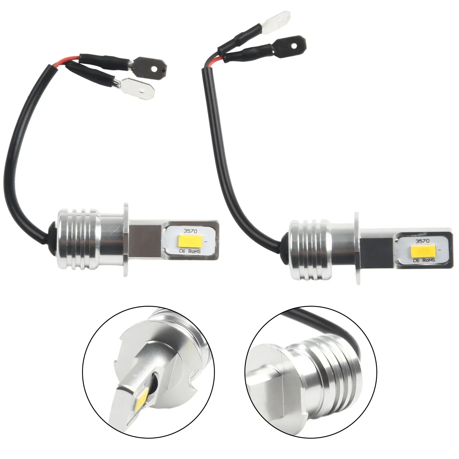 Kit de conversión de bombilla LED antiniebla H3, lámpara DRL amarilla superbrillante, 3000K, 80W, 3570, 2SMD, 2 piezas