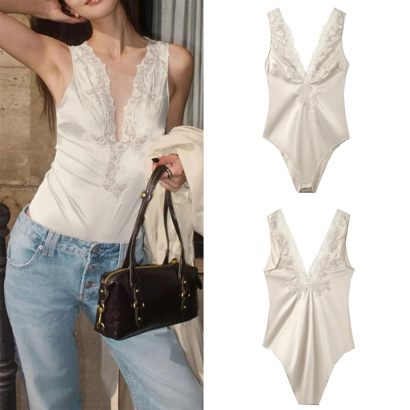 

Женский модный кружевной комбинезон для офиса, весна 2026, сексуальный и чувственный, цельный костюм, удобные шорты со средней талией