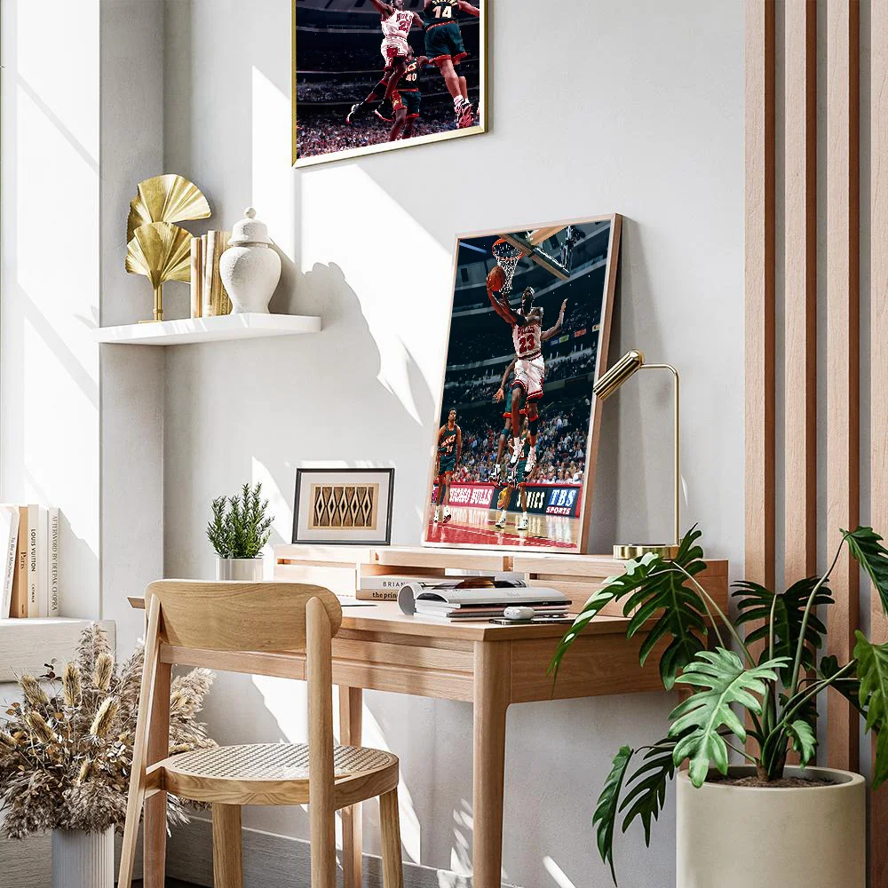 1PC basket Michaell Jordan Poster Paper Print Home soggiorno camera da letto ingresso Bar ristorante Cafe Art Painting Decoration