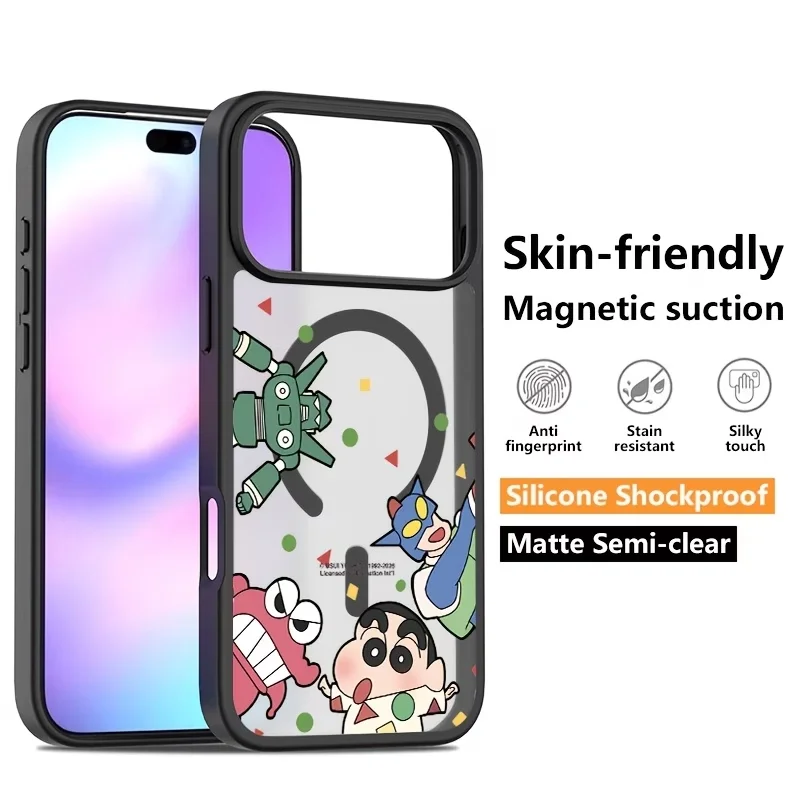 Cute Cartoon Crayon Shin-chan Cases for Samsung Galaxy A27 A37 A57 S26 S25 A36 A56  FE Plus Edge Ultra 5G Acrylic Cover