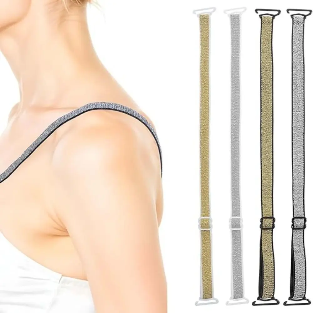

Creative Gift Removable Shiny Bra Straps Nylon Elastic Shoulder Belts Anti-slip Adjustable Bra Straps Replacement