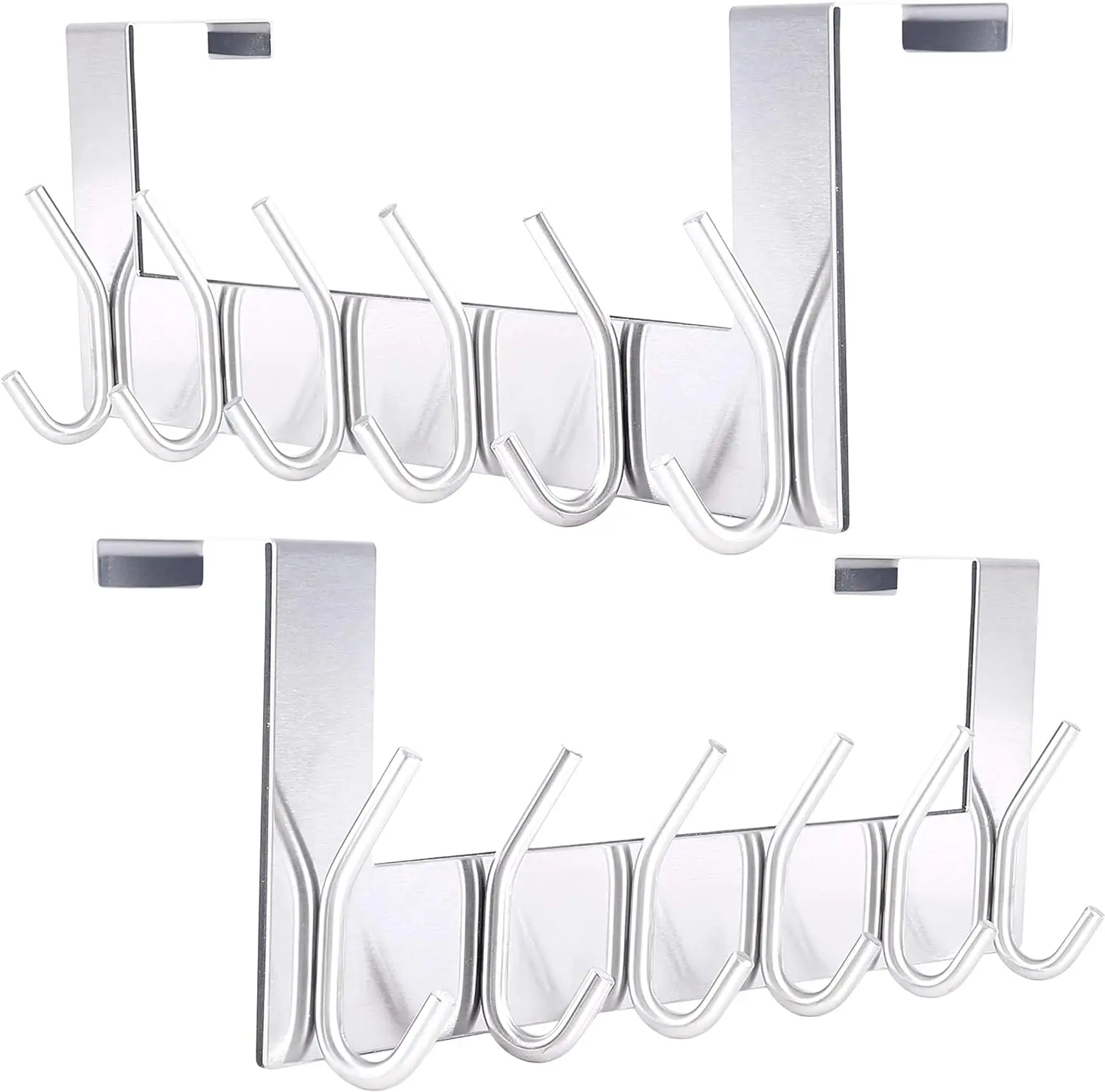 

Over Door Hook Hanger 6 Hooks Stainless Steel Door Hooks Silver